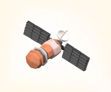 3D Illustration of a Communication Satellite Stock Illustration