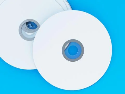 3D Illustration of Compact discs on color background Illustrazione stock