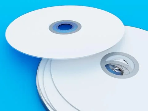 3D Illustration of Compact discs on color background Illustrazione stock
