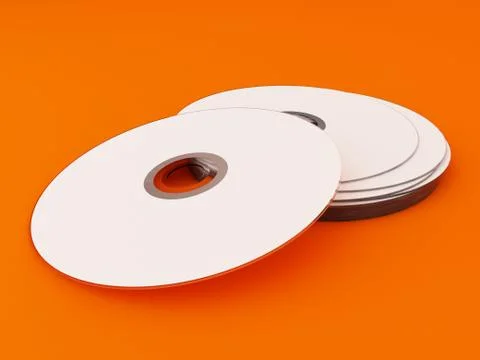 3D Illustration of Compact discs on color background Illustrazione stock