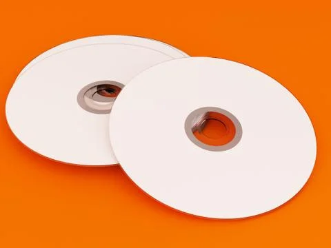 3D Illustration of Compact discs on color background Illustrazione stock