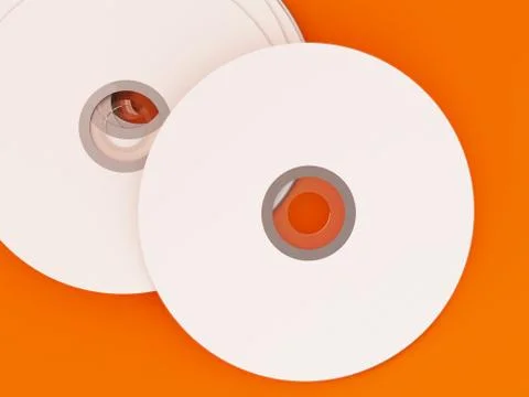 3D Illustration of Compact discs on color background Illustrazione stock