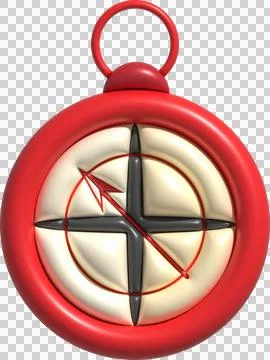 3D illustration. Compass tool. Navigation device. Compass object for naviga.. Stock Illustration