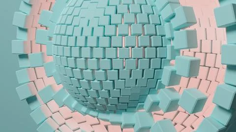 3D Illustration of a complex and dynamic geometric structure. Stock Illustration