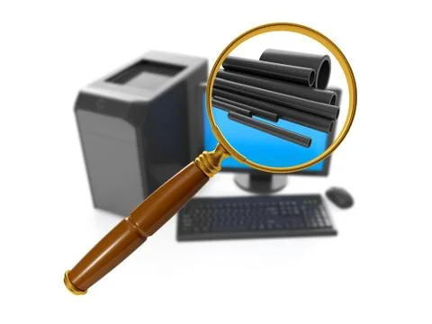 3d illustration computer and internet technology. search manufactured goods i Stock Illustration