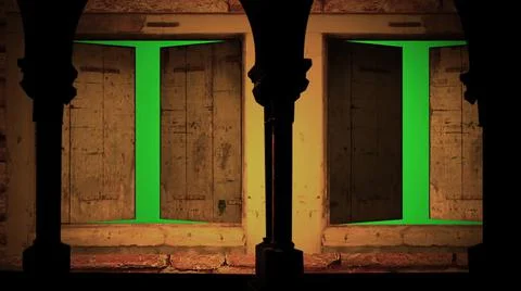 3d illustration - Computer generated open windows  on Green Screen. Stock Illustration