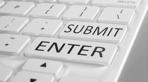 3d illustration of a computer keyboard with enter and submit keys Stock Illustration