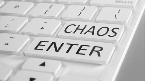 3d illustration of a computer keyboard with enter and chaos keys Stock Illustration