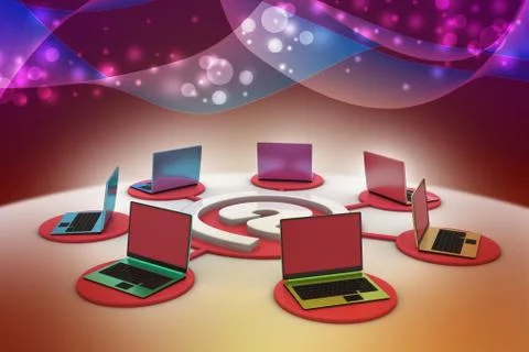 3d illustration of Computer network 스톡 일러스트