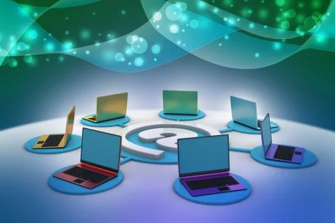 3d illustration of Computer network Stock Illustration