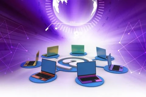 3d illustration of  Computer network 스톡 일러스트