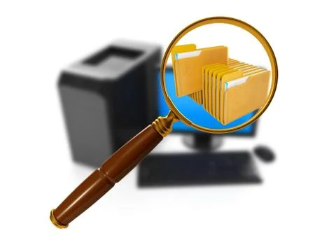 3d illustration of computer technologies. computer on a white background Stock Illustration