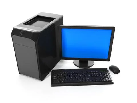 3d illustration of computer technologies. computer on a white background Stock Illustration