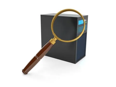 3d illustration of computer technologies. to find the information on the serv Stock Illustration