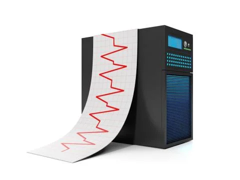 3d illustration of computer technologies. job server station Stock Illustration