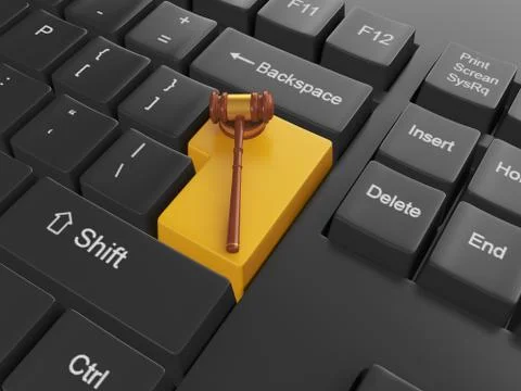 3d illustration of computer technologies keyboard Stock Illustration