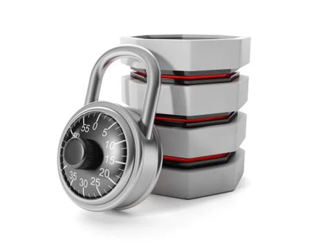 3d illustration of computer technologies. protection of information on your h Stock Illustration