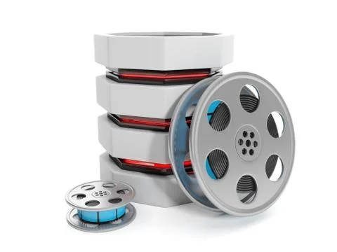 3d illustration of computer technologies. pumped storage media content to the Illustrazione stock