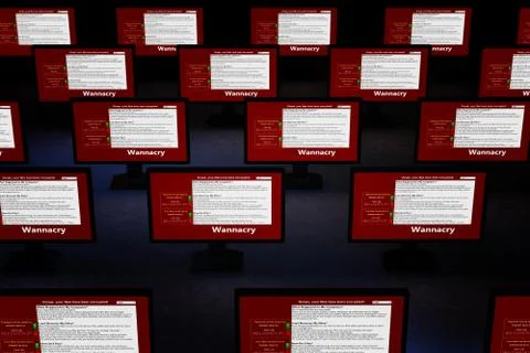 3d illustration with concept of computer virus Wannacry イラスト素材