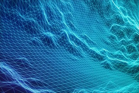 3D illustration concept internet connections in cloud computing. Cyberspace Stock Illustration