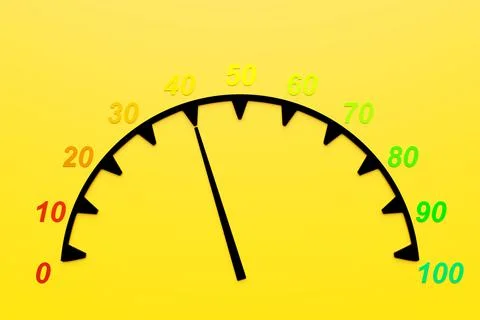 3d illustration  control panel icon with indicator 40 . Normal risk concept o Stock Illustration