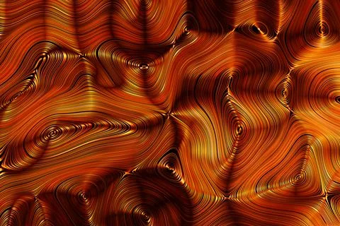 3D illustration of a  copper hypnotic pattern.  Abstract   gold background wi 스톡 일러스트