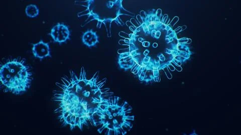 3D illustration Coronavirus concept under the microscope. Human cells, the virus Illustrazione stock