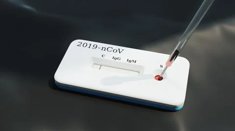 3D illustration of coronavirus test 스톡 일러스트