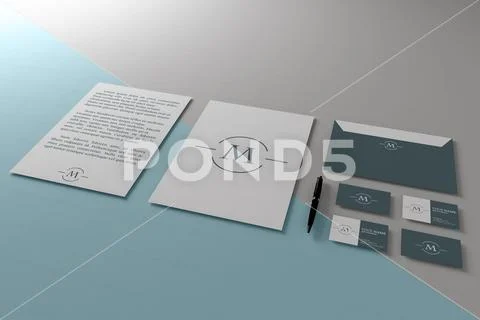 3d illustration. Corporate identity stationery mockup. Template for branding des PSD Template