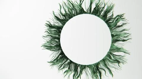 3D illustration of countless threads forming a round frame Stock Illustration