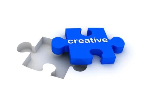 3d illustration of creative puzzle Illustrazione stock