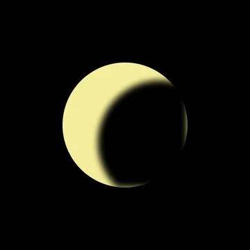 3D illustration Crescent moon on a black background. Stock Illustration