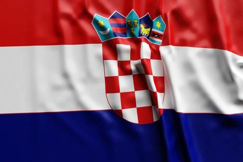 3D illustration of Croatia national developing flag. Country symbol. Stock Illustration