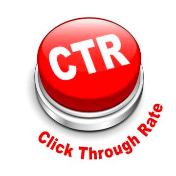 3d illustration of ctr click through rate button Stock Illustration