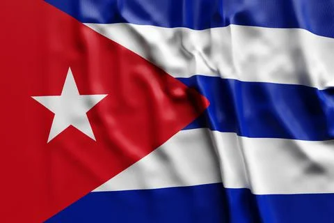 3D illustration of Cuba national developing flag. Country symbol. Stock Illustration