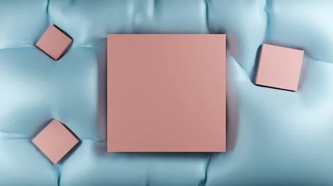 3D Illustration. of cubes on a soft blue surface. Stock Illustration