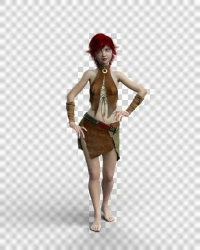 3D illustration of a cute female pixie mythical elf like creature isolated on Stock Illustration