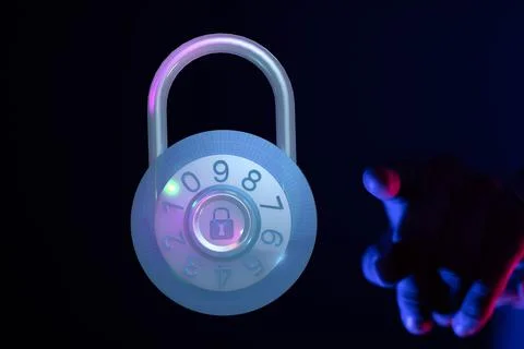 3d illustration of cybersecurity and network protection icon 库存照片