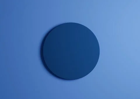 3D illustration of a dark blue circle podium or stand top view flat lay produ Illustrazione stock