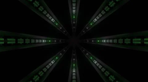 3d illustration of dark endless corridor Illustrazione stock