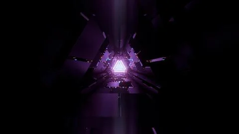 3d illustration of dark geometric corridor Stock Illustration