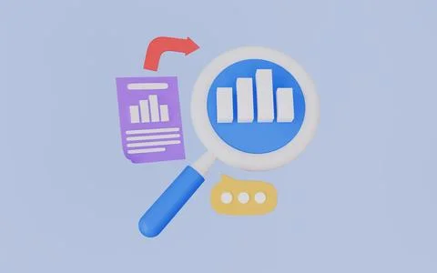 3D Illustration of Data Analysis and Business Research Illustrazione stock