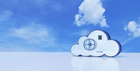 3d illustration with data cloud protection and security Stock Illustration