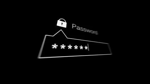 3d illustration of Data protection, internet security concept. Password notif Stock Illustration