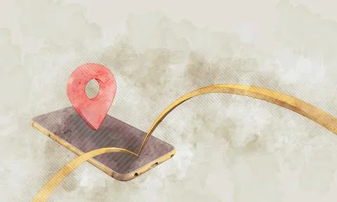 A 3D illustration of a Delivery app for E-commerce on a smoky light brown bac Stock Photos