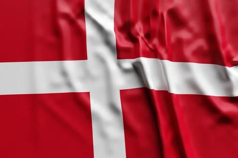3D illustration of Denmark national developing flag. Country symbol. Stock Illustration