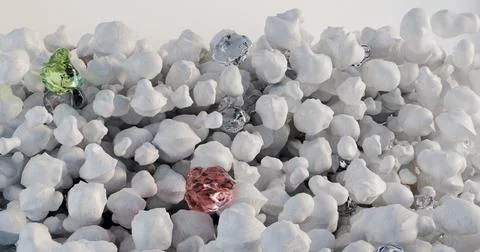 3D illustration is a dense texture of many small rounded granules of white c 库存插图