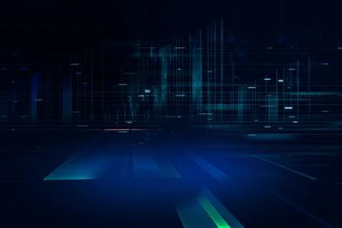 3d illustration design of Graphical abstract digital data center with binary cod イラスト素材