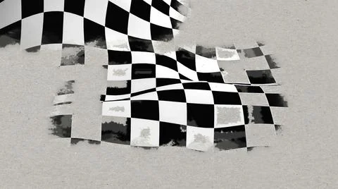 3d illustration - detection on Four-tile repeat of a wavy  checkered pattern Stock Illustration