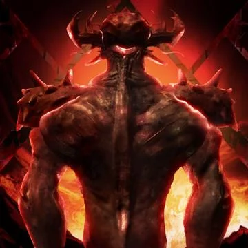 3D illustration of a devil back art. Illustrazione stock